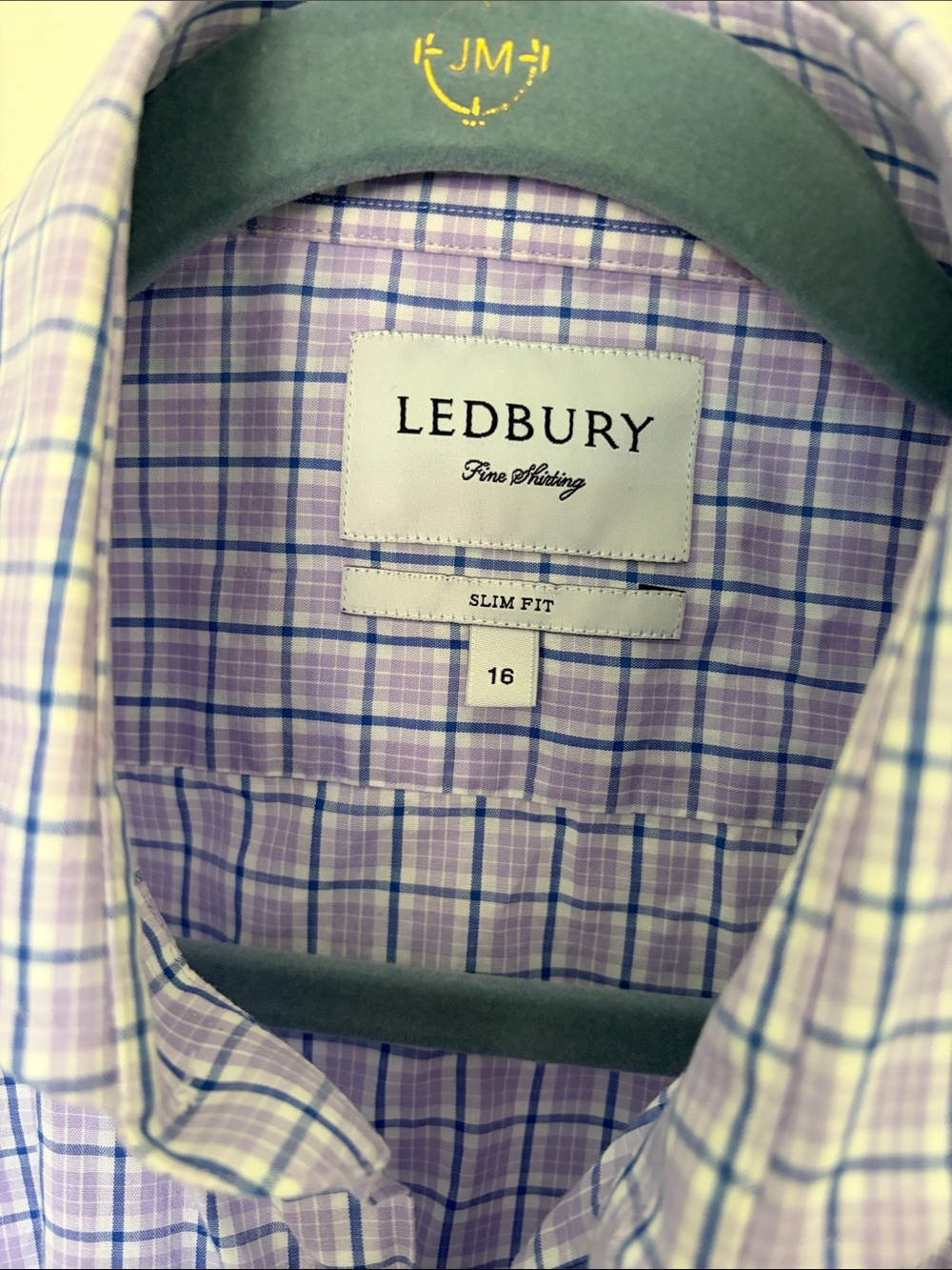 Ledbury Men's Lavender Plaid Dress Shirt